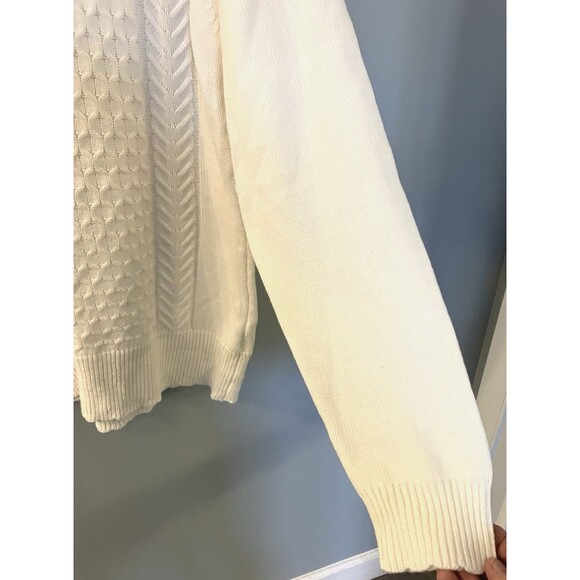 Basic Editions NWT Womens Scalloped Edge White Sweater Size XL - Picture 7 of 8